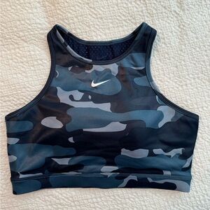 Nike blue camo crop sports bra
